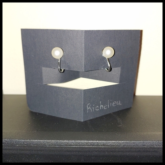 Vintage Richelieu Faux Pearl Earrings, Marked - Picture 1 of 4